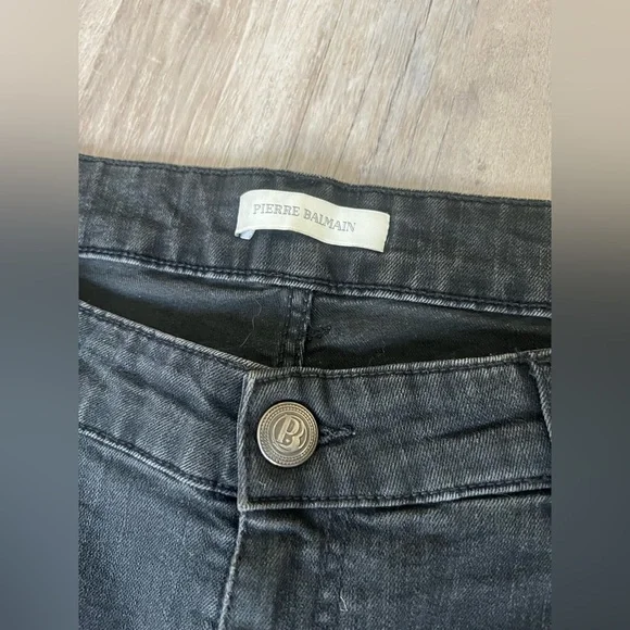 Balmain Mens Skinny Biker Jeans Size 38x32 Stretch Distressed Denim
